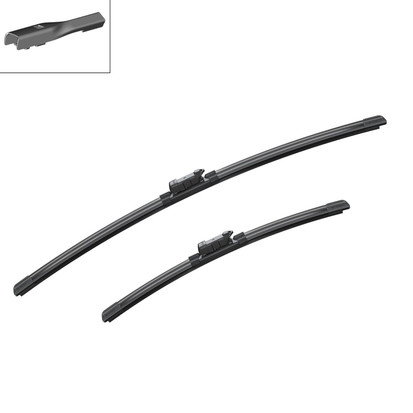 Bosch Aerotwin A555S Front-Scheibenwischer - Set mit 2 Ersatz-Scheibenwischern und vormontiertem Adapter - 2 Wischblätter, 600 mm und 400 mm