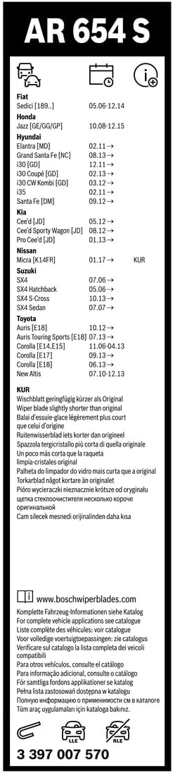 Bosch Scheibenwischer Aerotwin AR654S, Länge: 650mm/340mm – Set für Frontscheibe