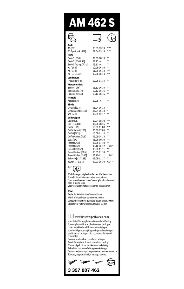 Bosch Scheibenwischer Aerotwin AM462S, Länge: 600mm/475mm – Set für Frontscheibe