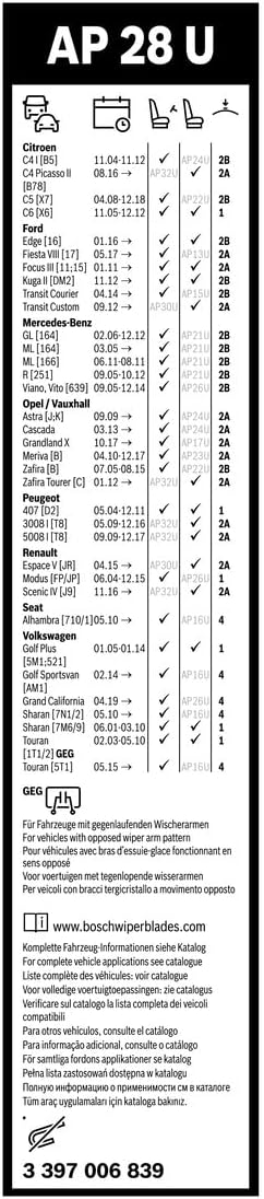 Bosch Scheibenwischer Aerotwin AP28U, Länge: 700mm – einzelner Scheibenwischer für Frontscheibe