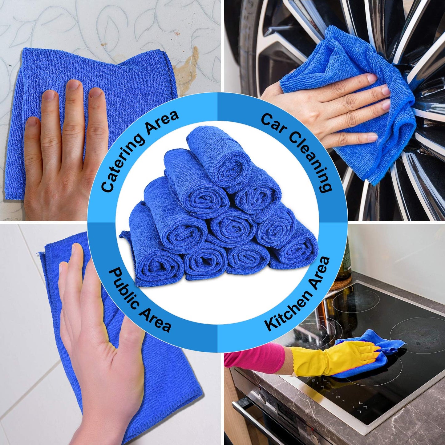 URAQT Mikrofasertücher Auto, 6 PCS 500GSM Mikrofasertücher Multifunktionales Motorrad Fusselfreie Handtuch,Reinigungstuch Microfasertuch für Auto Haushalt Küche Fenster - 30x40CM