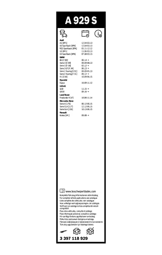 Bosch Scheibenwischer Aerotwin A929S, Länge: 600mm/475mm – Set für Frontscheibe