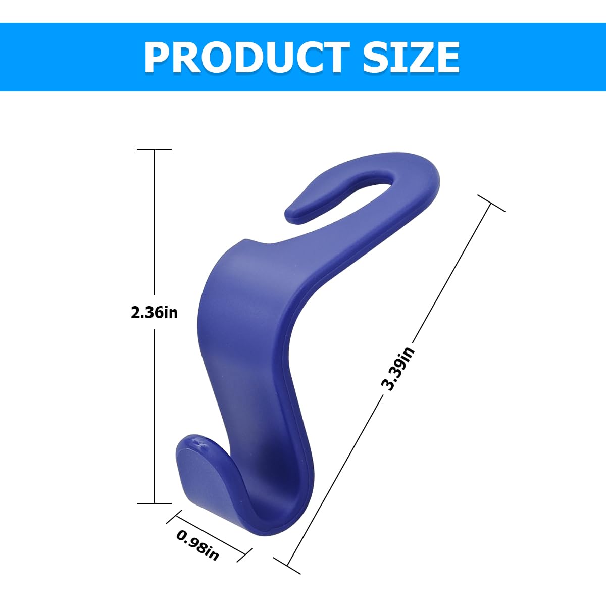 Car Headrest Hooks, 4 Pack Black Hidden Car Seat Hooks, Suitable for Hanging Bags, Shopping Bags, Toys for Kids, Car Accessories for Interior