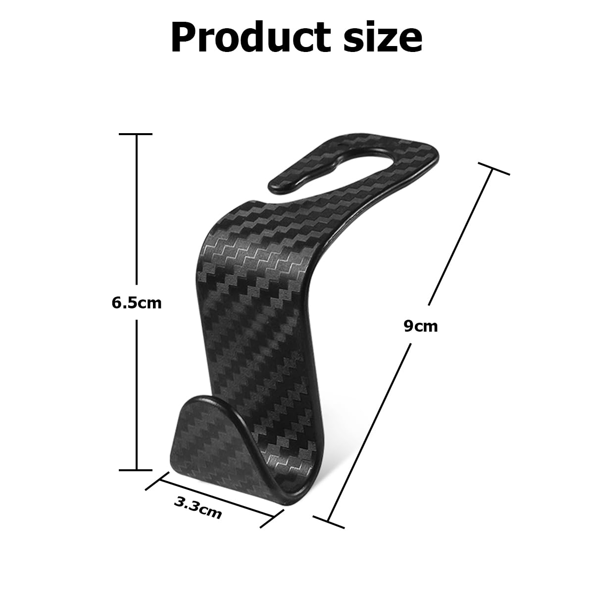 Car Headrest Hooks, 4 Pack Black Hidden Car Seat Hooks, Suitable for Hanging Bags, Shopping Bags, Toys for Kids, Car Accessories for Interior