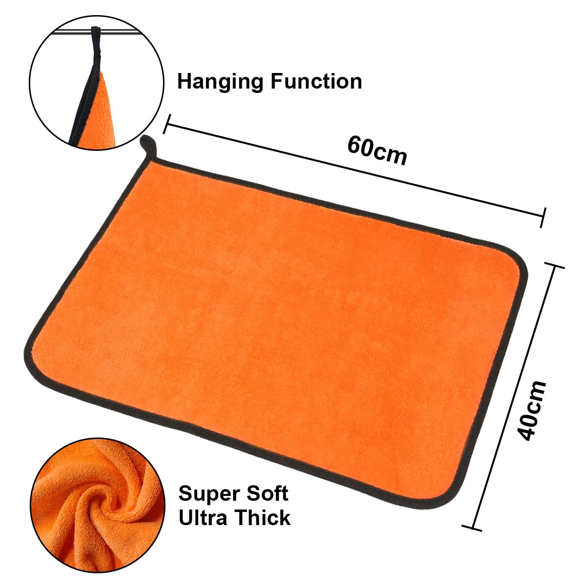 URAQT Mikrofasertücher Auto, 6 PCS 500GSM Mikrofasertücher Multifunktionales Motorrad Fusselfreie Handtuch,Reinigungstuch Microfasertuch für Auto Haushalt Küche Fenster - 30x40CM