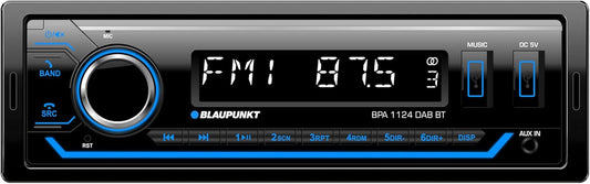 Blaupunkt BPA 1124 DAB BT, 1-DIN Autoradio, DAB+, Bluetooth, Freisprecheinrichtung, 2xUSB, Aux-Eingang, Sub-Out, Multicolor, 200 Watt