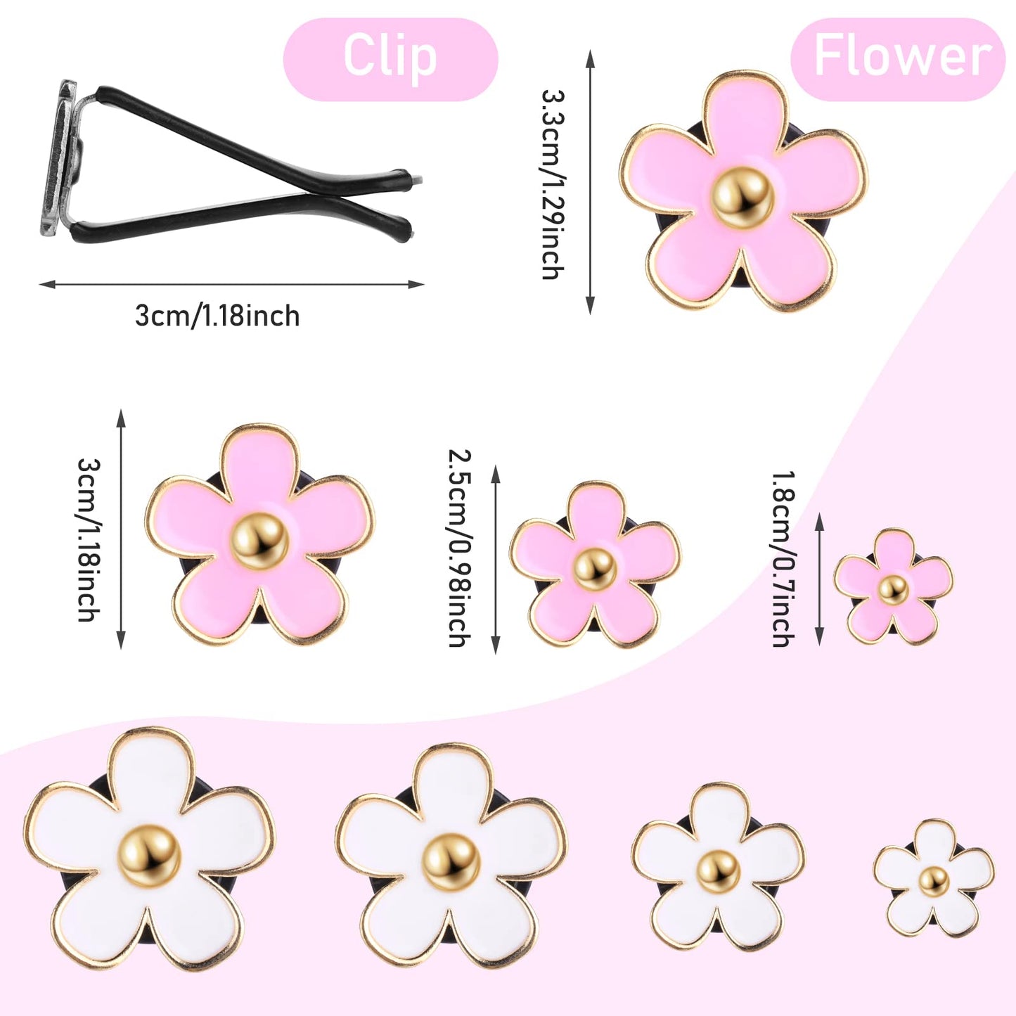 8 Stück Gänseblümchen Blume Auto Lufterfrischer Clip Autozubehör Innenraum Deko Frauen Auto Aromatherapie Ätherisches Öl Diffusor Auto-Dekorationszubehör Auto Deko Innen Für Auto (Schwarz,Weiß)