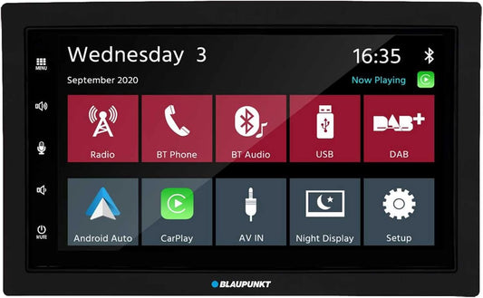 Blaupunkt Rotterdam 600 DAB, 2-DIN Car Multimedia, 7 Inch Touchscreen, CarPlay, Android Car, DAB+, Bluetooth, Hands-Free System, USB, Input Reversing Camera, Equalizer, 180 Watt
