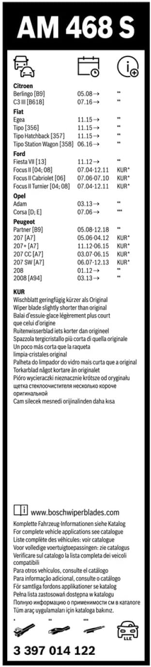 Bosch 3 397 014 122 Windscreen Wiper Blades