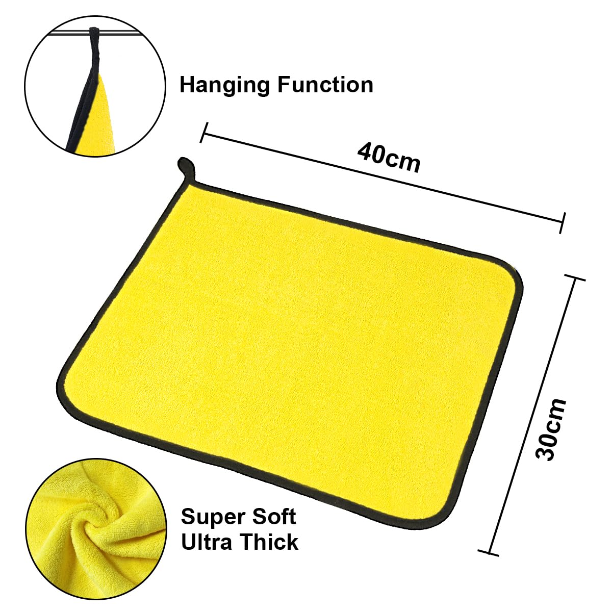 URAQT Mikrofasertücher Auto, 6 PCS 500GSM Mikrofasertücher Multifunktionales Motorrad Fusselfreie Handtuch,Reinigungstuch Microfasertuch für Auto Haushalt Küche Fenster - 30x40CM
