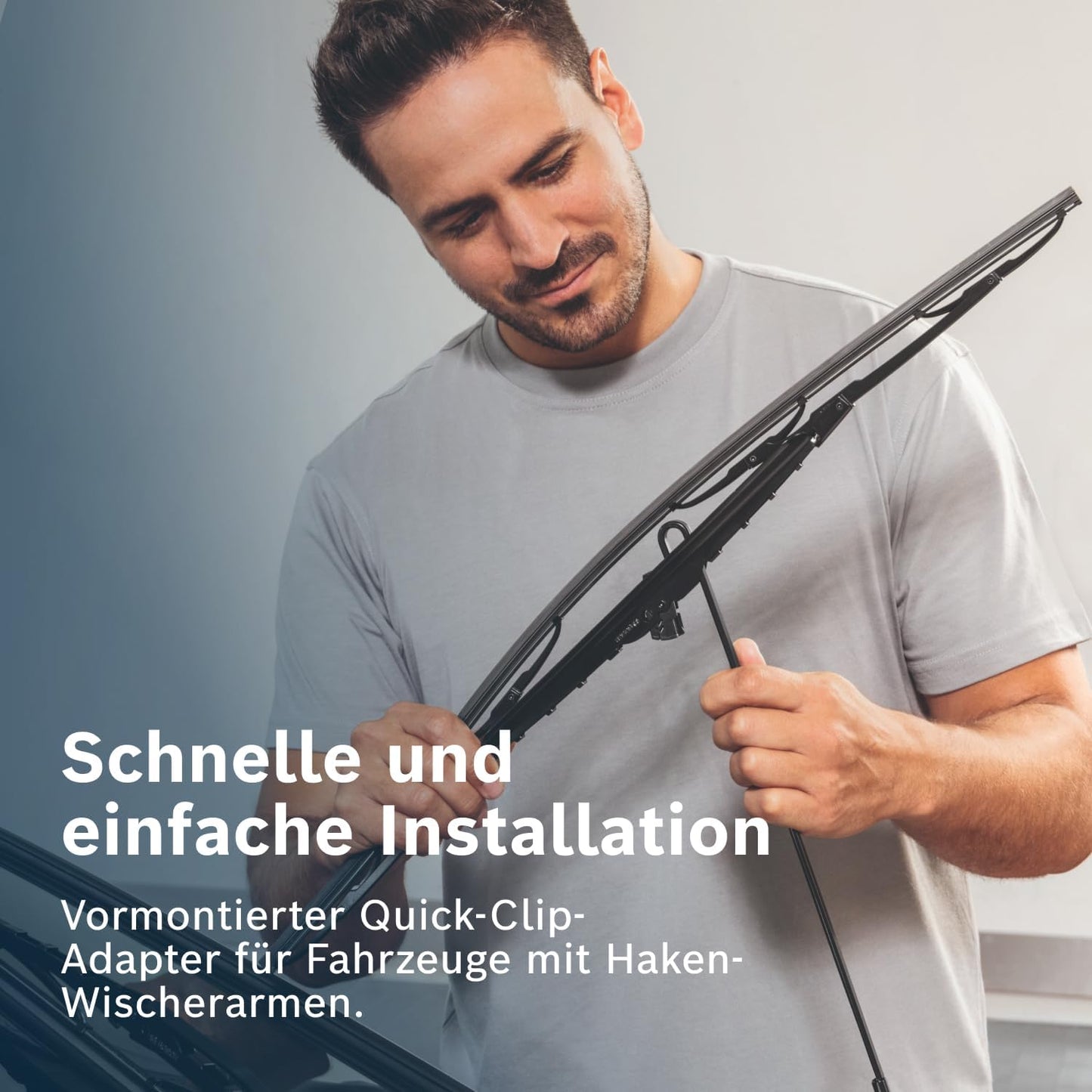 Bosch Twin 653 Front-Scheibenwischer - Set mit 2 Ersatz-Scheibenwischern und vormontiertem Quick-Clip-Adapter - 2 Wischblätter, 650 mm und 400 mm