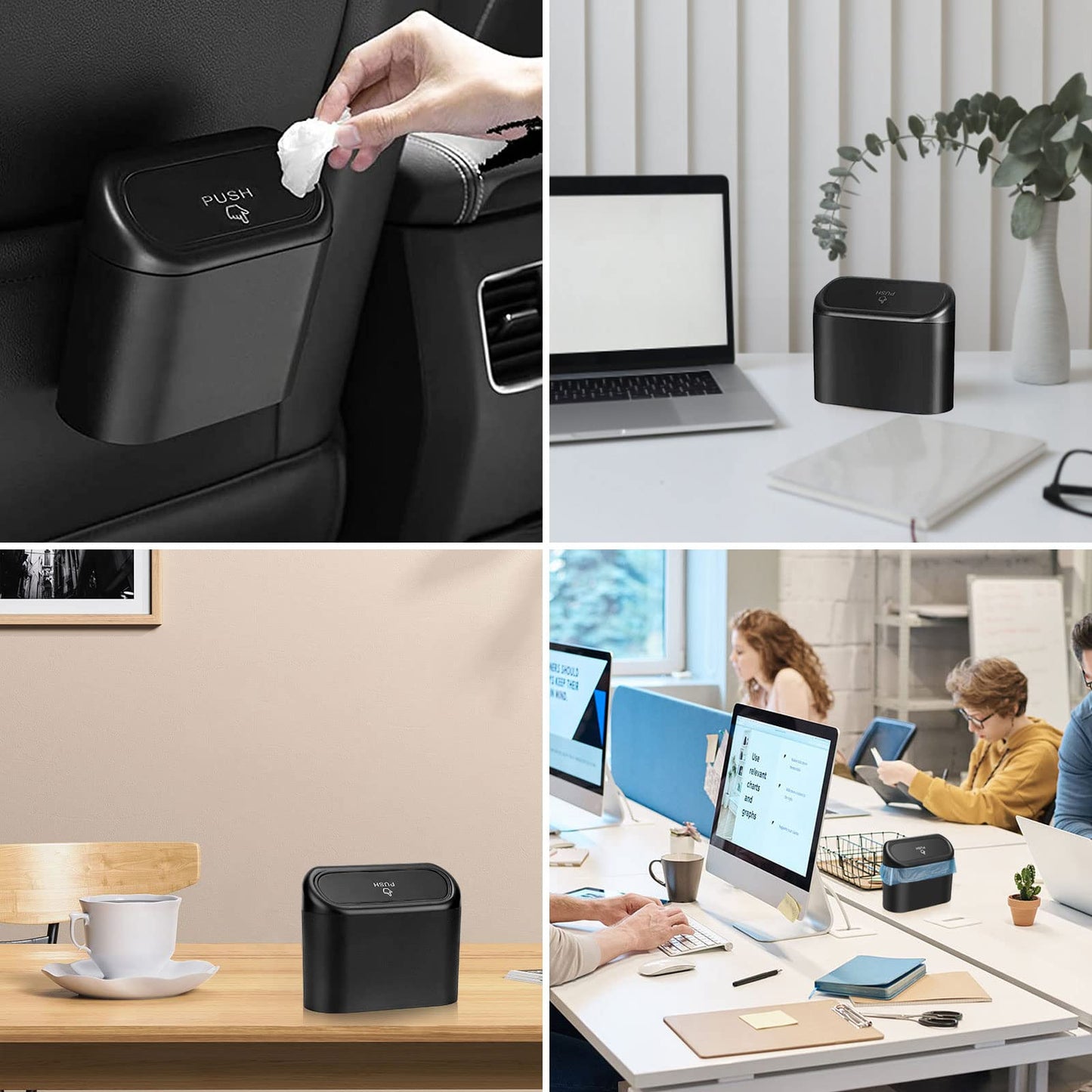 Auto Aufbewahrungsbox Klein mit 100 Müllsäcke Auto Mülleimer Mini Mülleimer mit Deckel für Büro Zuhause Wasserdicht Geruchlos Rosa,Automülleinmer,Mülleimer Klein,Automülleinmer Mit Deckel,Auto Gadgets