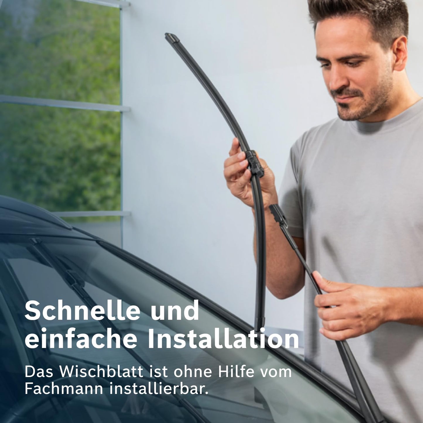 Bosch Aerotwin A555S Front-Scheibenwischer - Set mit 2 Ersatz-Scheibenwischern und vormontiertem Adapter - 2 Wischblätter, 600 mm und 400 mm