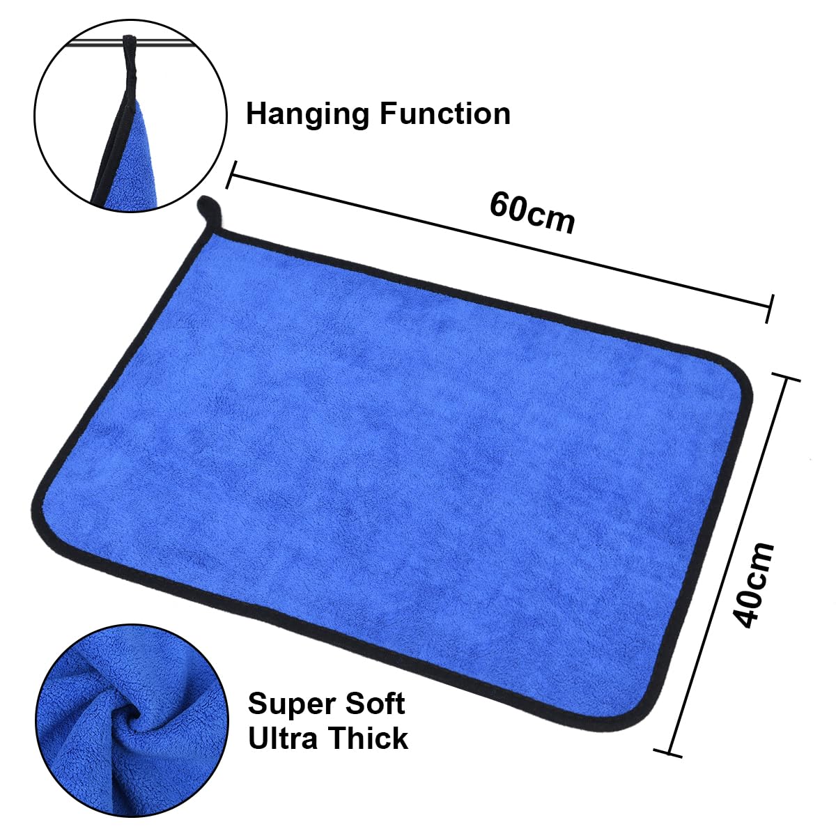 URAQT Mikrofasertücher Auto, 6 PCS 500GSM Mikrofasertücher Multifunktionales Motorrad Fusselfreie Handtuch,Reinigungstuch Microfasertuch für Auto Haushalt Küche Fenster - 30x40CM
