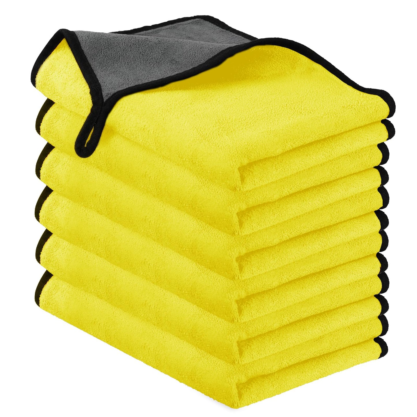 URAQT Mikrofasertücher Auto, 6 PCS 500GSM Mikrofasertücher Multifunktionales Motorrad Fusselfreie Handtuch,Reinigungstuch Microfasertuch für Auto Haushalt Küche Fenster - 30x40CM