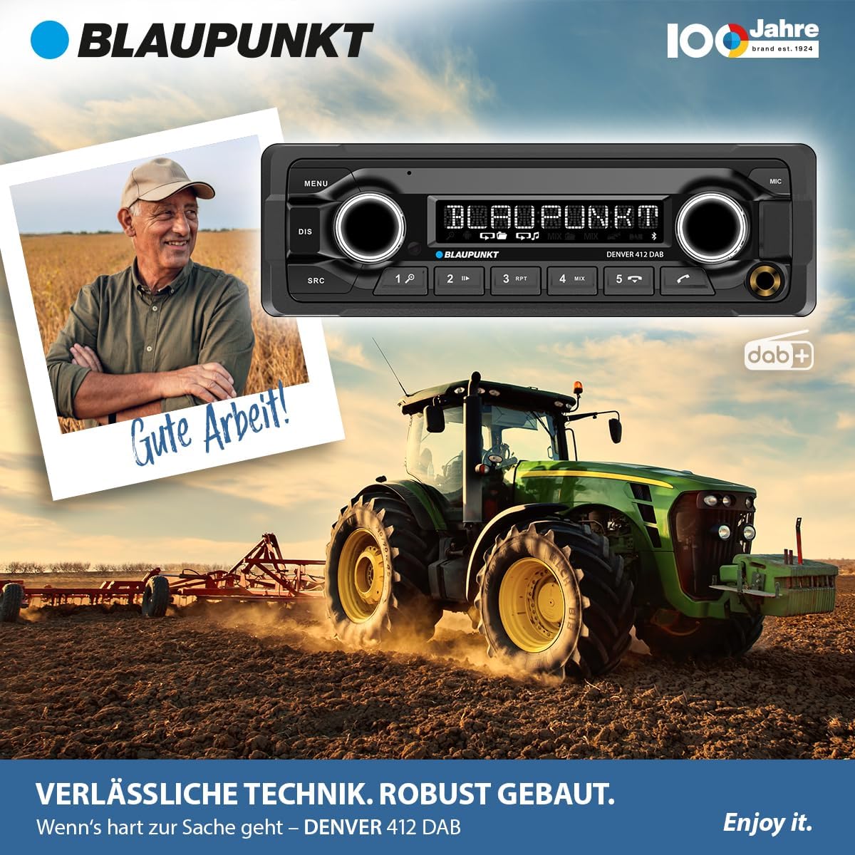 Blaupunkt Denver 412 DAB, 1-DIN Autoradio, DAB+, Bluetooth, AUX, USB, Freisprecheinrichtung, Lenkradfernbedienung, 200 Watt