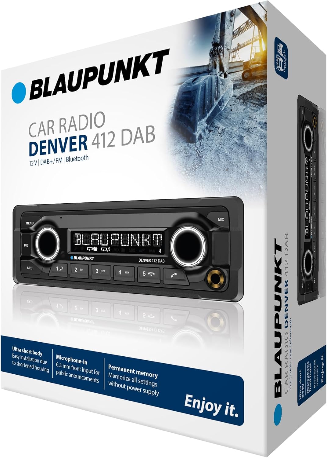 Blaupunkt Denver 412 DAB, 1-DIN Autoradio, DAB+, Bluetooth, AUX, USB, Freisprecheinrichtung, Lenkradfernbedienung, 200 Watt