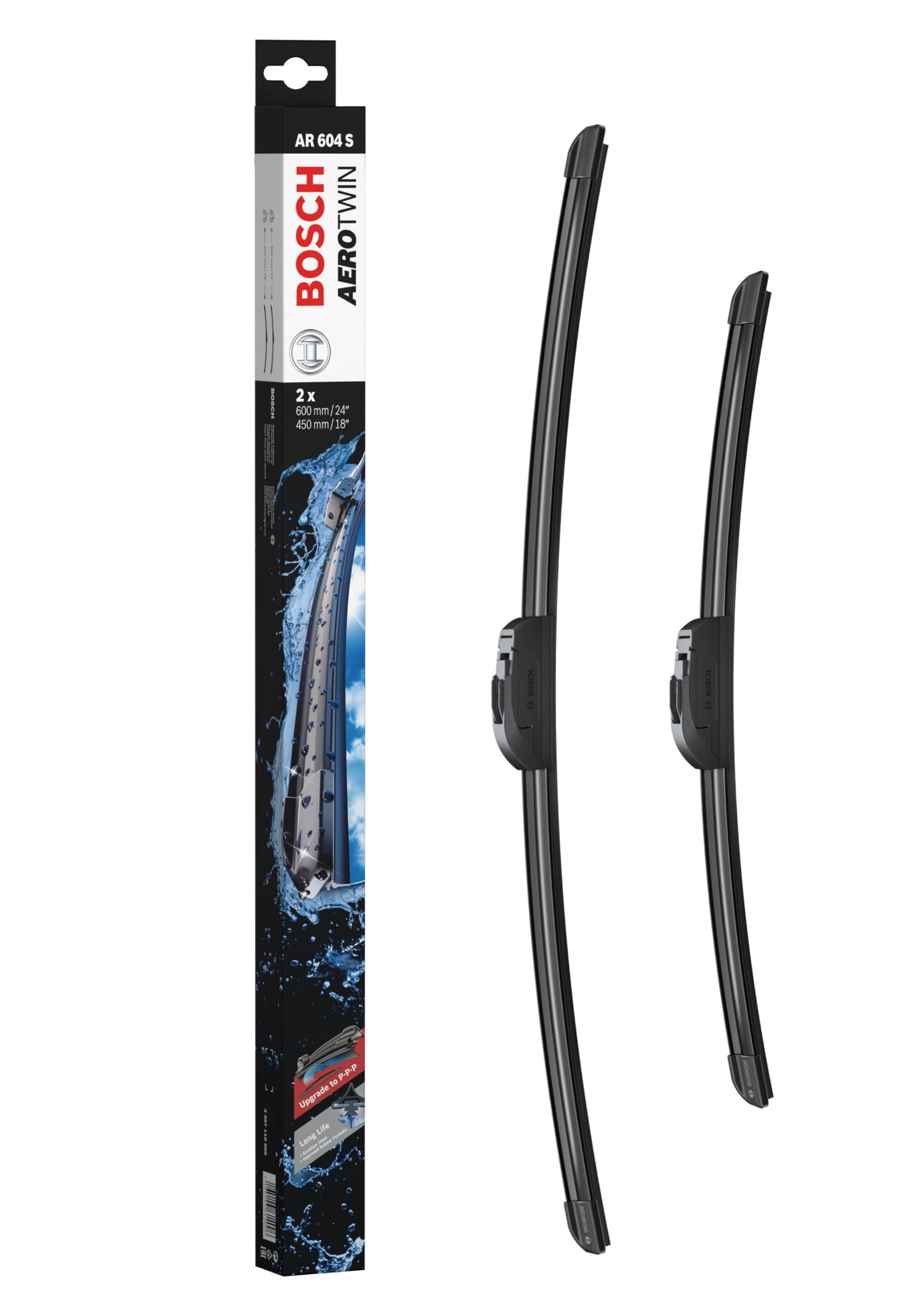 Bosch Automotive Scheibenwischer Aerotwin AR604S, Länge: 600mm/450mm - Set für Frontscheibe, Schwarz