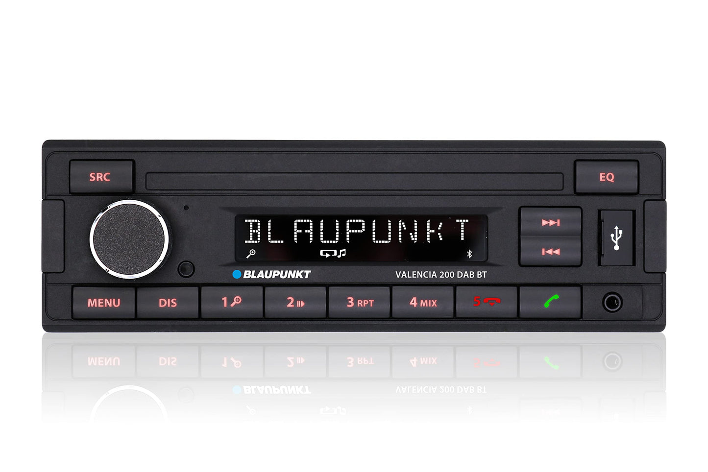 Blaupunkt Valencia 200 DAB BT | DAB+, Bluetooth, RDS Tuner, Freisprecheinrichtung, USB, Aux-In, schwarz, 1-DIN