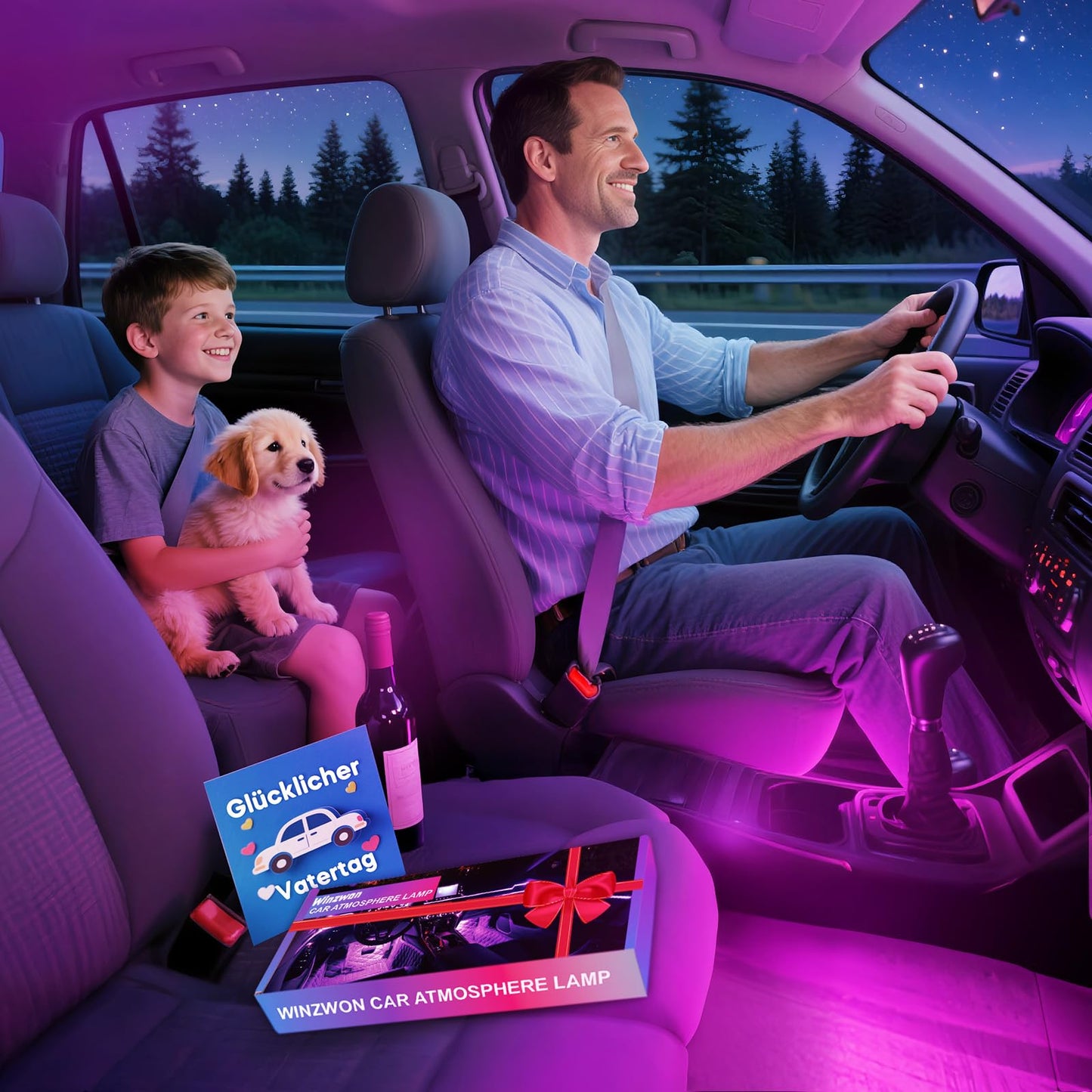 Winzwon Ambientebeleuchtung Auto Zubehör Innenraum, Led Innenraumbeleuchtung Auto Gadgets für Deko, Car Accessories Geschenke für Männer Frauen