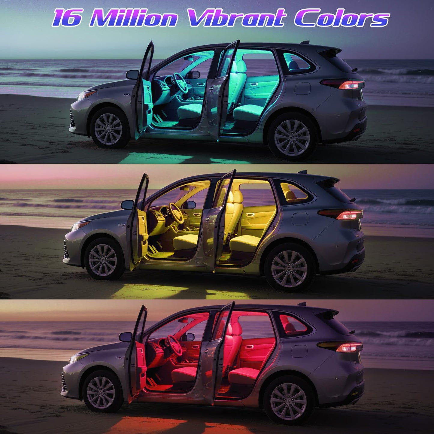 Winzwon Ambientebeleuchtung Auto Zubehör Innenraum, Led Innenraumbeleuchtung Auto Gadgets für Deko, Car Accessories Geschenke für Männer Frauen