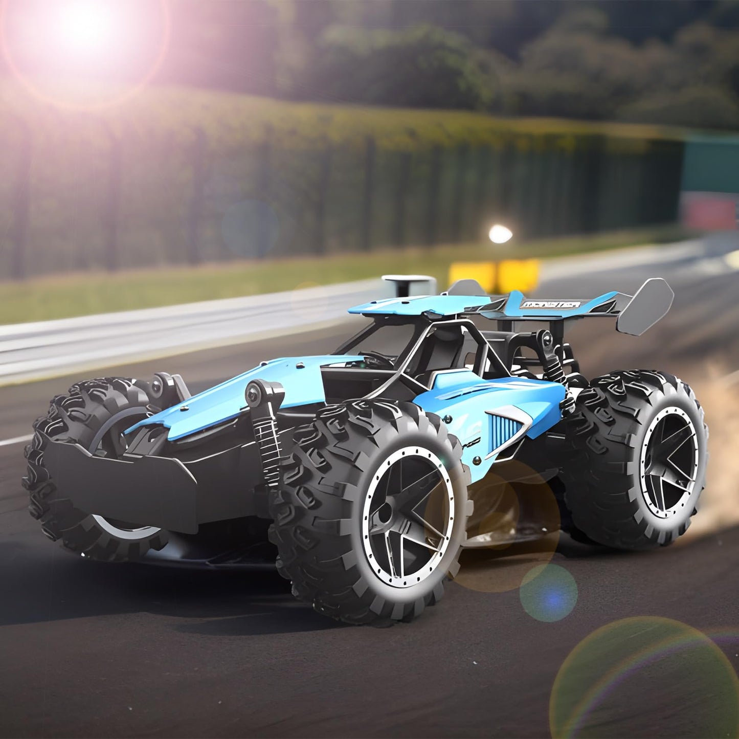 Pmgud Ferngesteuertes Auto, 2,4 GHz 1:18 Proportional 2WD 20+ km/h Hobby Offroad Monster RC Truck, wasserdichte RC Truggy RTR Geländegängig Spielzeug (Grün)