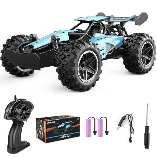 Pmgud Ferngesteuertes Auto, 2,4 GHz 1:18 Proportional 2WD 20+ km/h Hobby Offroad Monster RC Truck, wasserdichte RC Truggy RTR Geländegängig Spielzeug (Grün)