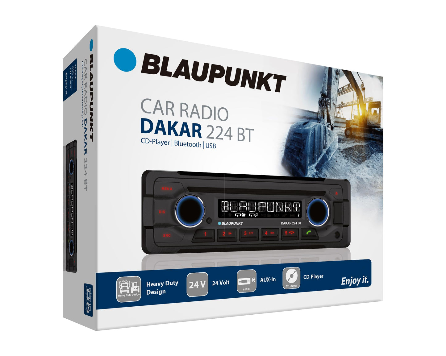 Blaupunkt Dakar 224 BT | 1-DIN, Bluetooth-Freisprecheinrichtung, 24 V, Heavy Duty Design, Dakar224BT