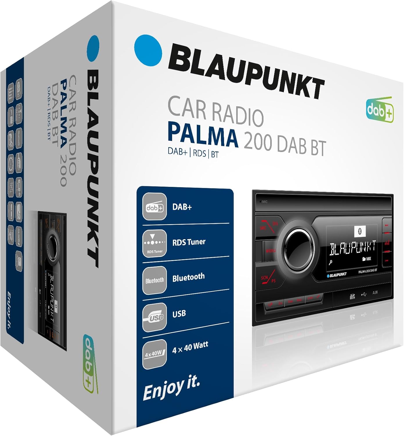 Blaupunkt Palma 200 DAB BT, 2-DIN Autoradio, DAB+, Bluetooth, Freisprecheinrichtung, USB, SD-Kartenleser, Aux-Eingang, 160 Watt, schwarz