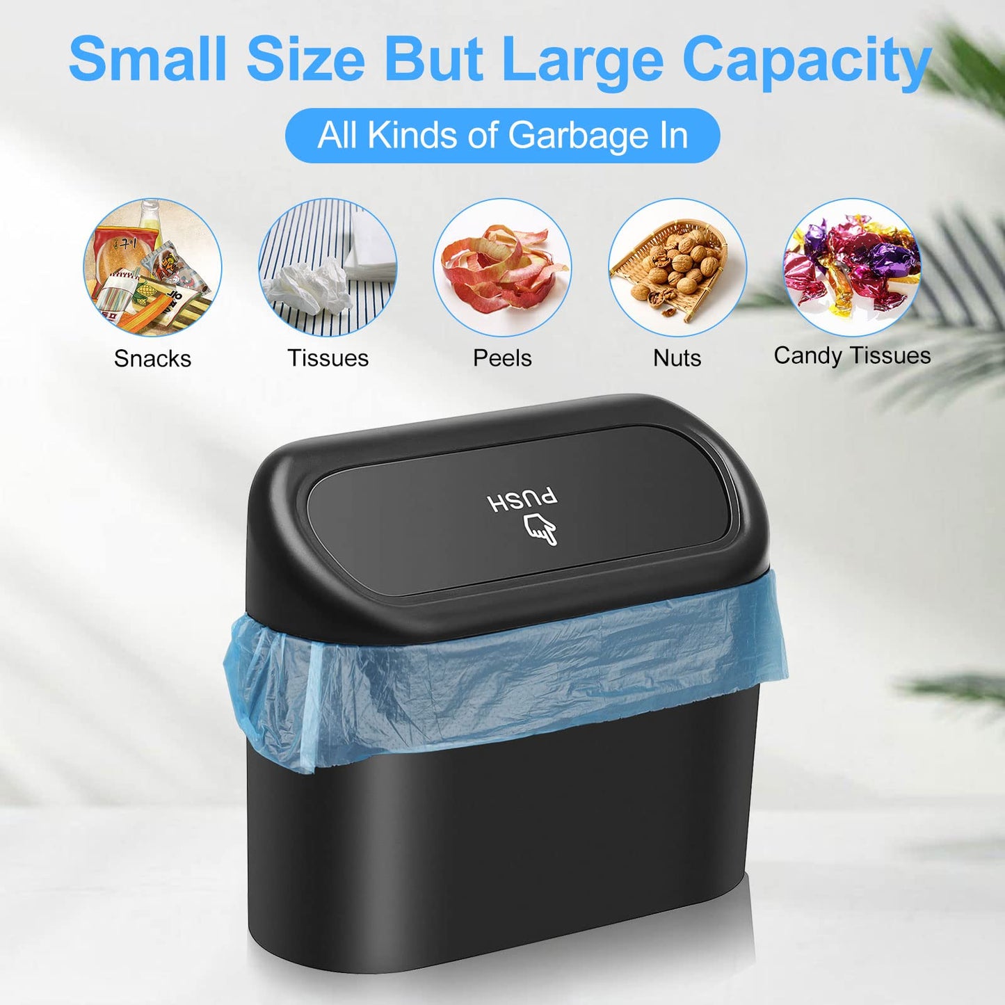 Auto Aufbewahrungsbox Klein mit 100 Müllsäcke Auto Mülleimer Mini Mülleimer mit Deckel für Büro Zuhause Wasserdicht Geruchlos Rosa,Automülleinmer,Mülleimer Klein,Automülleinmer Mit Deckel,Auto Gadgets