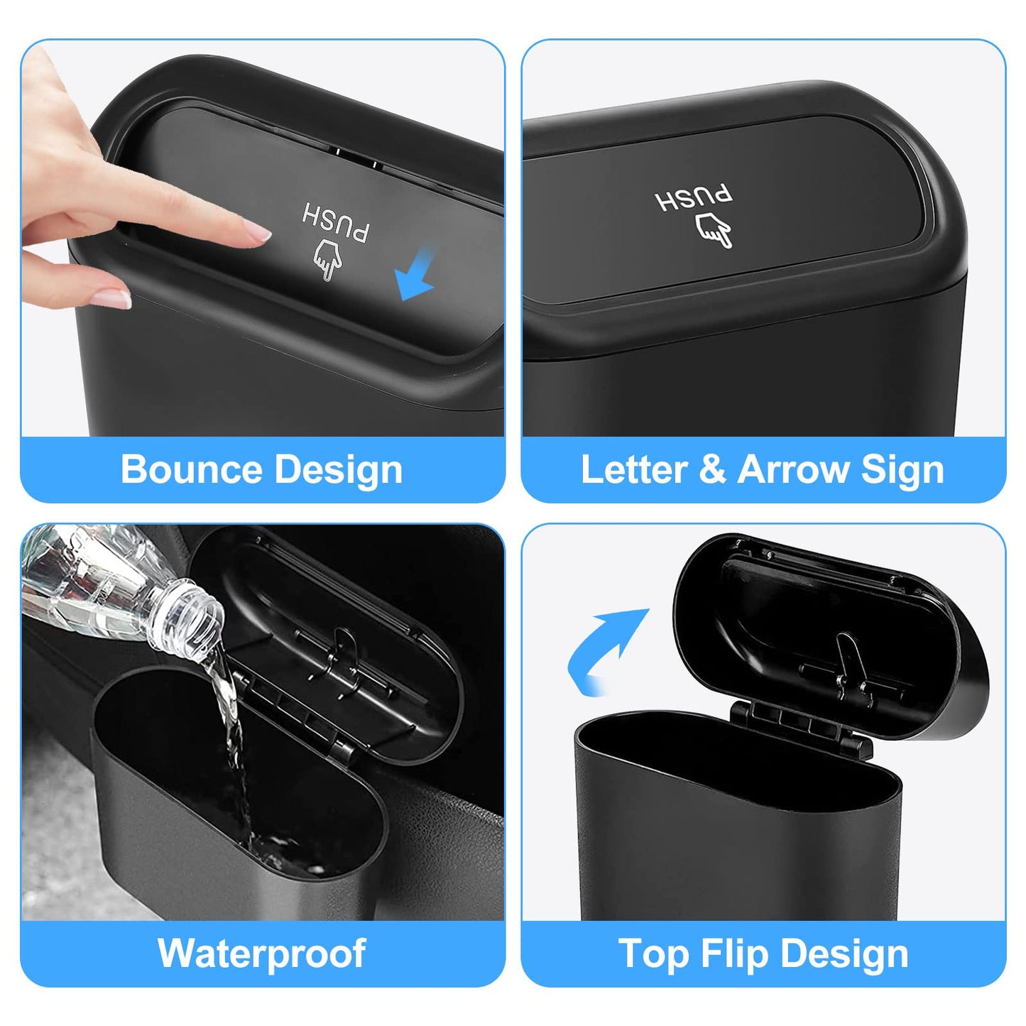 Auto Aufbewahrungsbox Klein mit 100 Müllsäcke Auto Mülleimer Mini Mülleimer mit Deckel für Büro Zuhause Wasserdicht Geruchlos Rosa,Automülleinmer,Mülleimer Klein,Automülleinmer Mit Deckel,Auto Gadgets