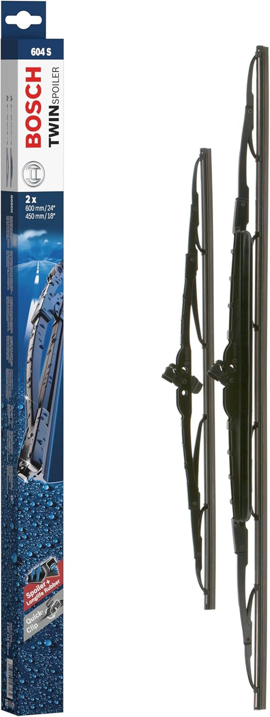 Bosch Scheibenwischer Twin Spoiler 604S, Länge: 600mm/450mm – Set für Frontscheibe