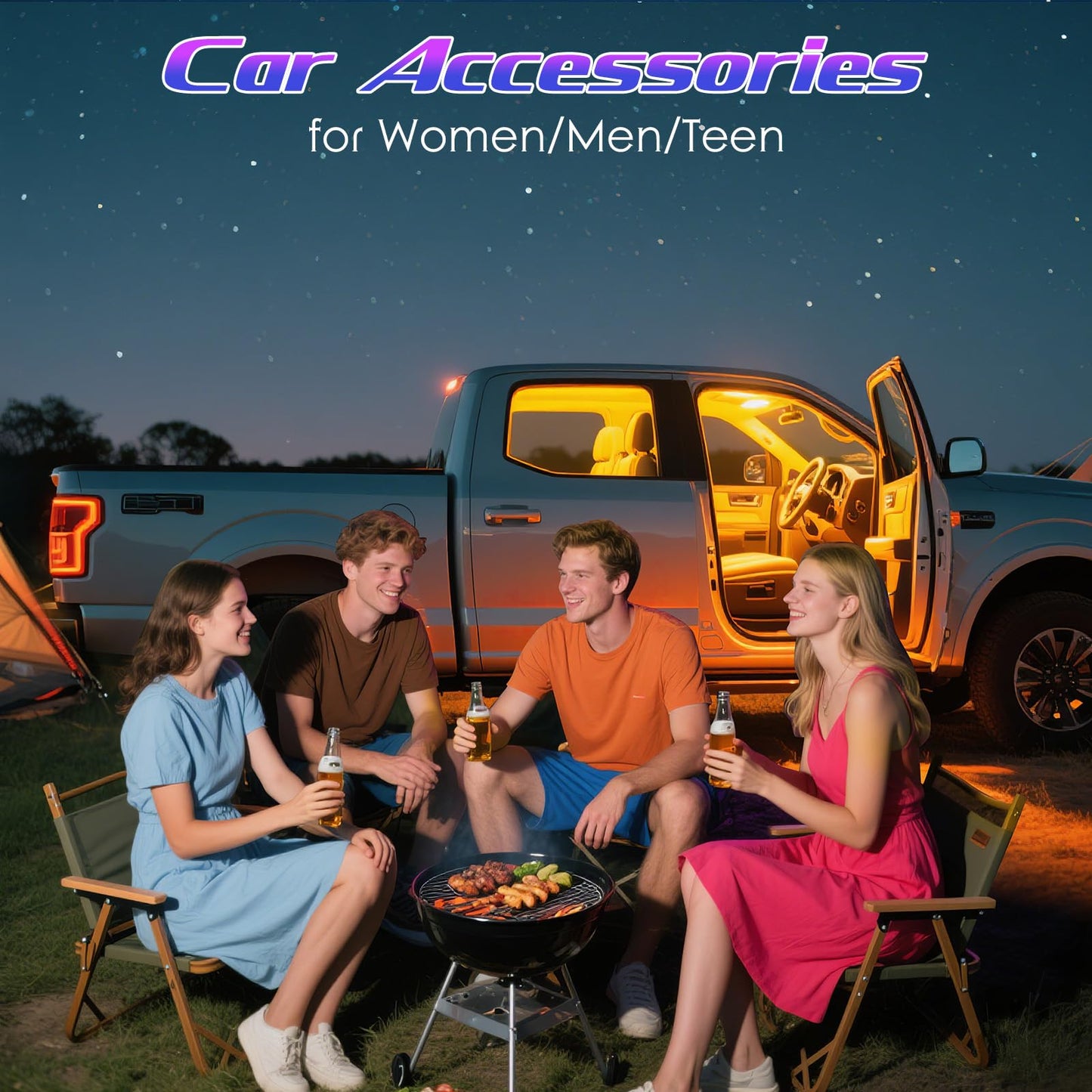 Winzwon Ambientebeleuchtung Auto Zubehör Innenraum, Led Innenraumbeleuchtung Auto Gadgets für Deko, Car Accessories Geschenke für Männer Frauen