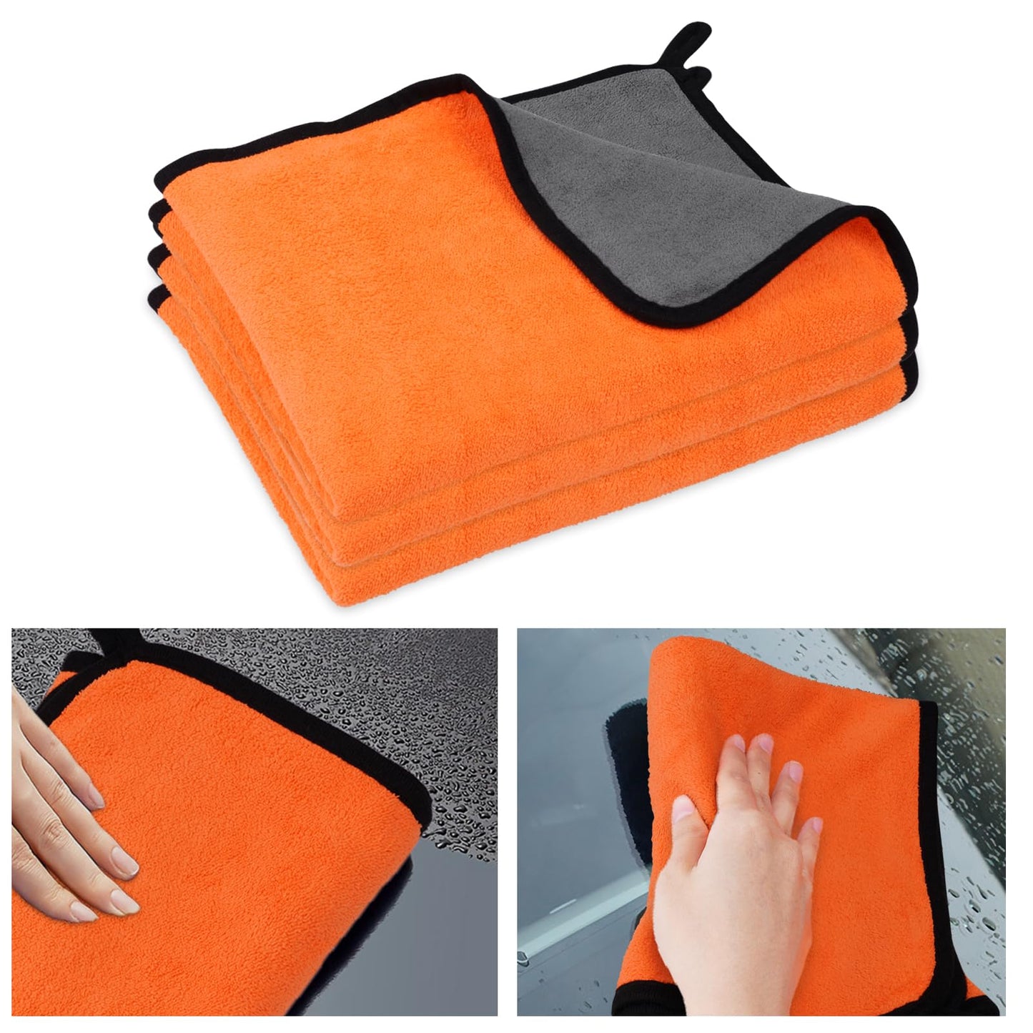 URAQT Mikrofasertücher Auto, 6 PCS 500GSM Mikrofasertücher Multifunktionales Motorrad Fusselfreie Handtuch,Reinigungstuch Microfasertuch für Auto Haushalt Küche Fenster - 30x40CM