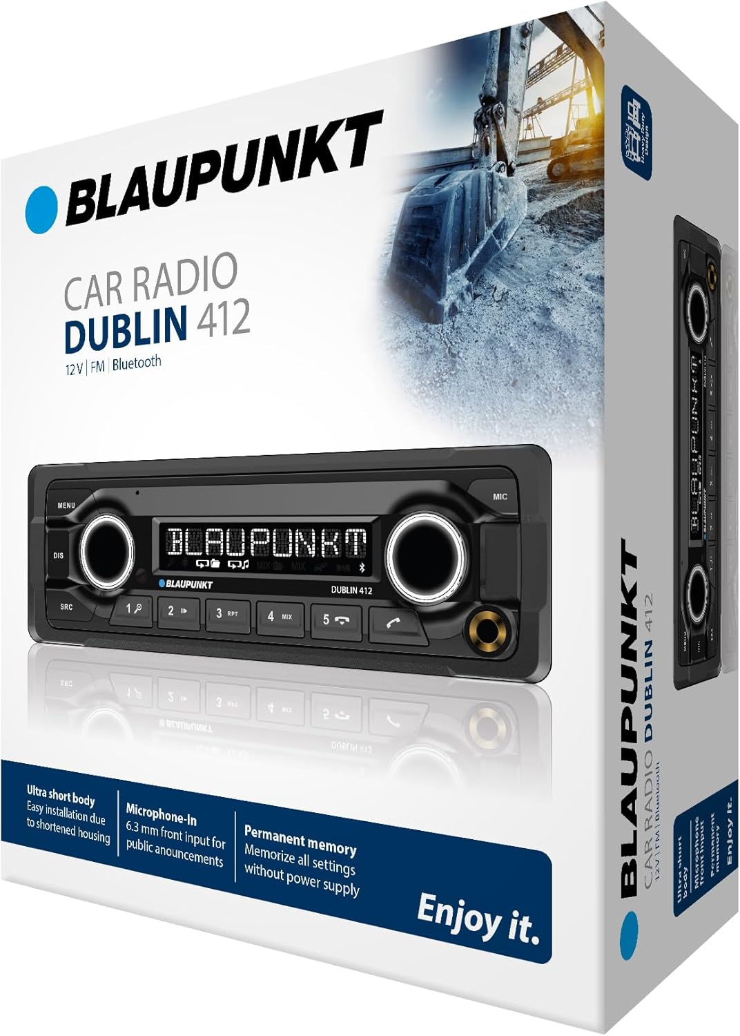 Blaupunkt Dublin 412, 1-DIN Autoradio, Bluetooth, AUX, USB, Freisprecheinrichtung, Lenkradfernbedienung, 200 Watt