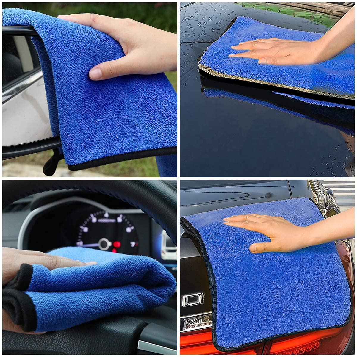 URAQT Mikrofasertücher Auto, 6 PCS 500GSM Mikrofasertücher Multifunktionales Motorrad Fusselfreie Handtuch,Reinigungstuch Microfasertuch für Auto Haushalt Küche Fenster - 30x40CM