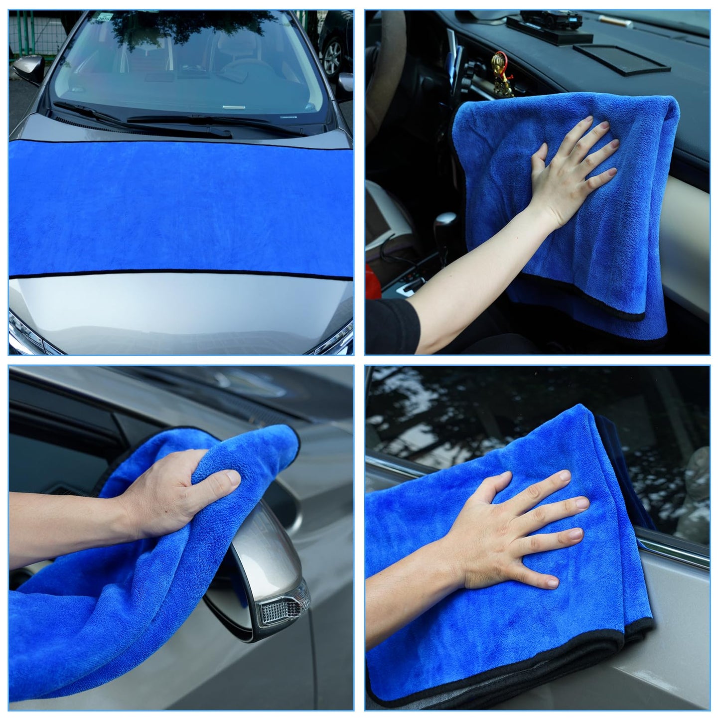 URAQT Mikrofasertücher Auto, 6 PCS 500GSM Mikrofasertücher Multifunktionales Motorrad Fusselfreie Handtuch,Reinigungstuch Microfasertuch für Auto Haushalt Küche Fenster - 30x40CM