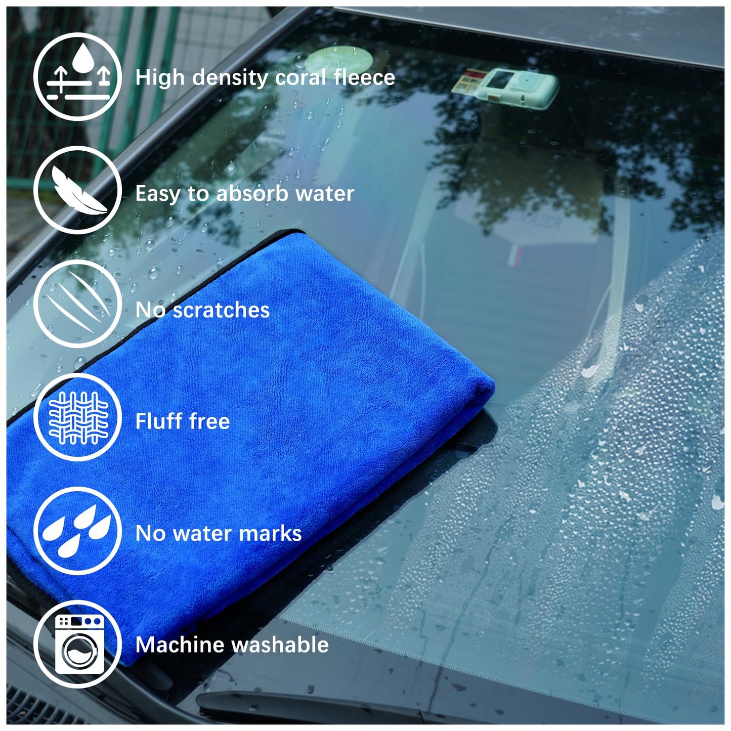 URAQT Mikrofasertücher Auto, 6 PCS 500GSM Mikrofasertücher Multifunktionales Motorrad Fusselfreie Handtuch,Reinigungstuch Microfasertuch für Auto Haushalt Küche Fenster - 30x40CM