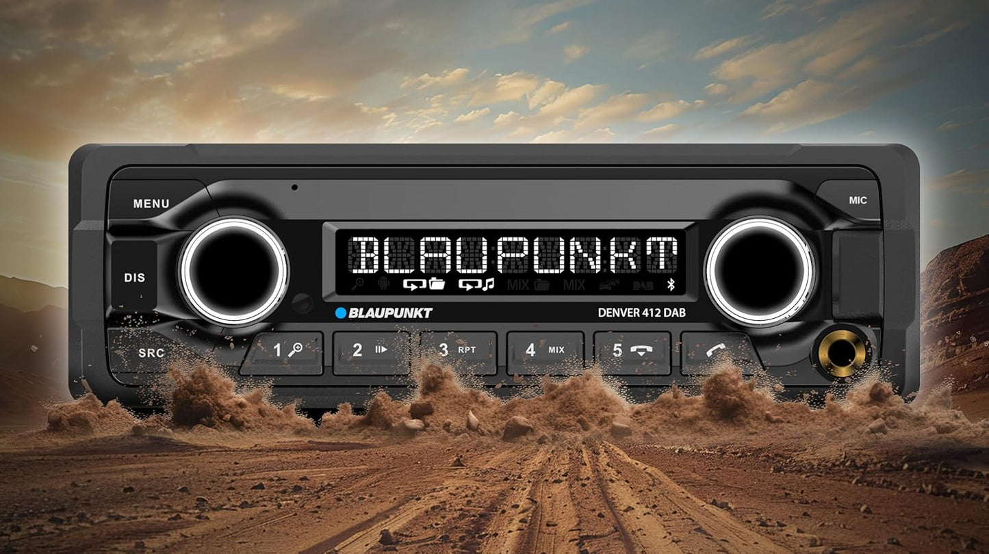 Blaupunkt Denver 412 DAB, 1-DIN Autoradio, DAB+, Bluetooth, AUX, USB, Freisprecheinrichtung, Lenkradfernbedienung, 200 Watt