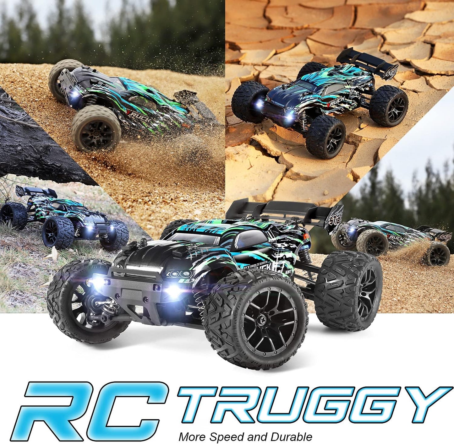 HAIBOXING Ferngesteuertes Auto, 2,4 GHz 1:18 Proportional 4WD 36+ km/h Hobby Offroad Monster RC Truck, wasserdichte RC Truggy RTR Geländegängig Spielzeug