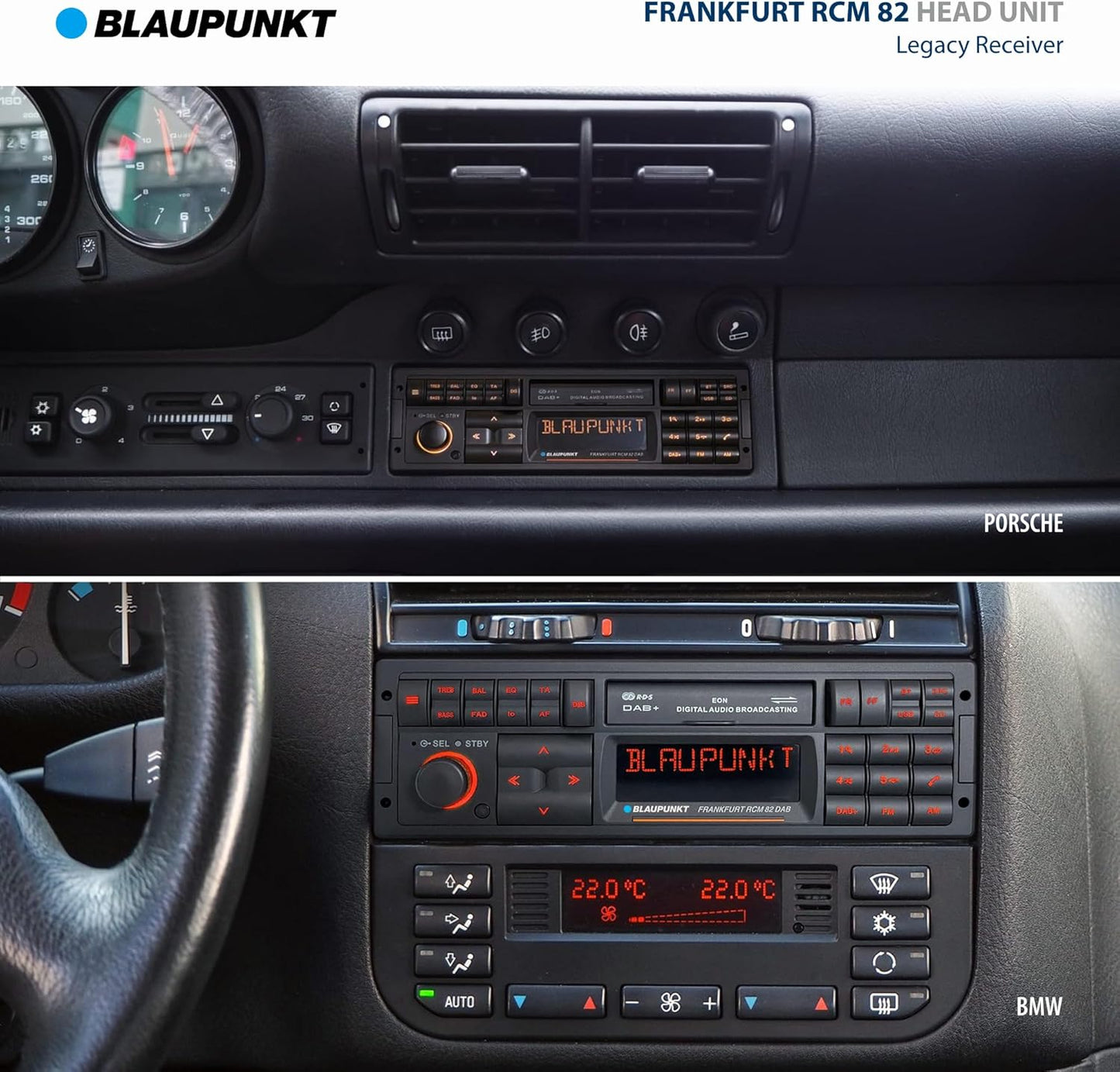 Blaupunkt Frankfurt RCM 82 DAB 1-DIN Car Radio, DAB+, Bluetooth, AUX; USB, SD Card Input, Steering Wheel Remote Control, Hands-Free Kit, Equalizer, 200 Watt, Black
